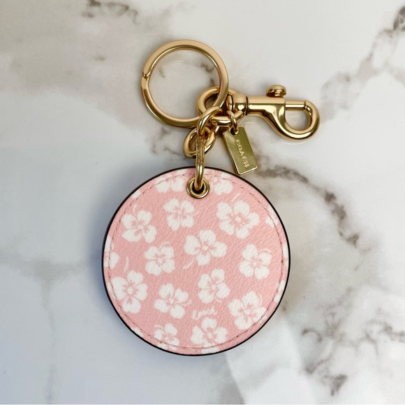 Coach Mirror Bag Charm With Graphic Ditsy Print - Picture 1 of 4